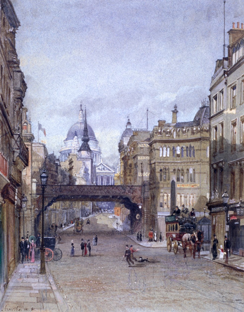 Ludgate Circus, London, 1881 av John Crowther