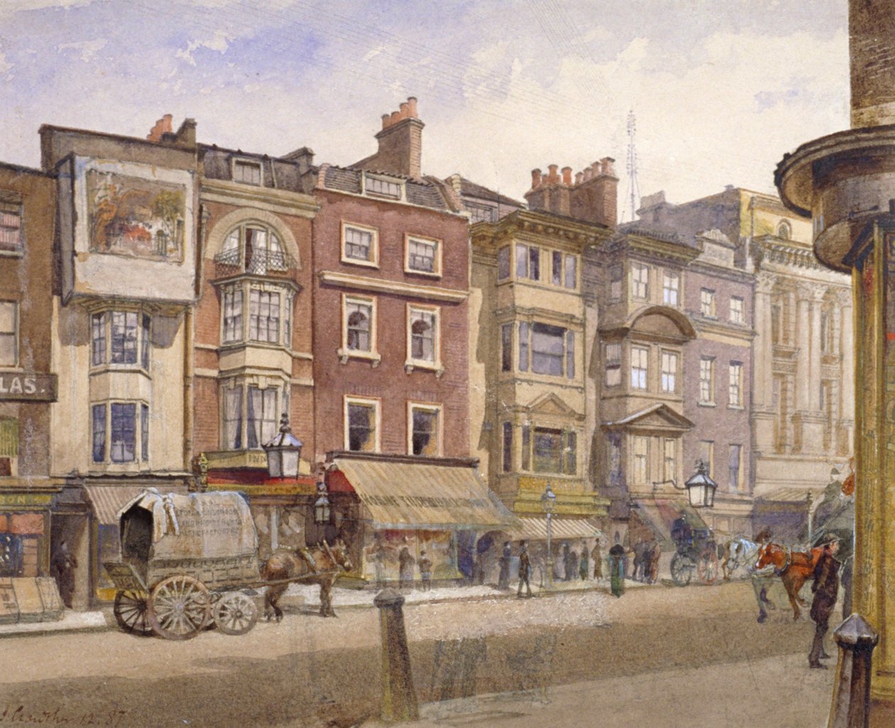 Nos 412-418 Strand, Westminster, London, 1887 av John Crowther