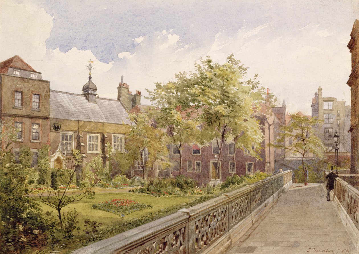 Staple Inn Hall from the Garden, 1882 av John Crowther