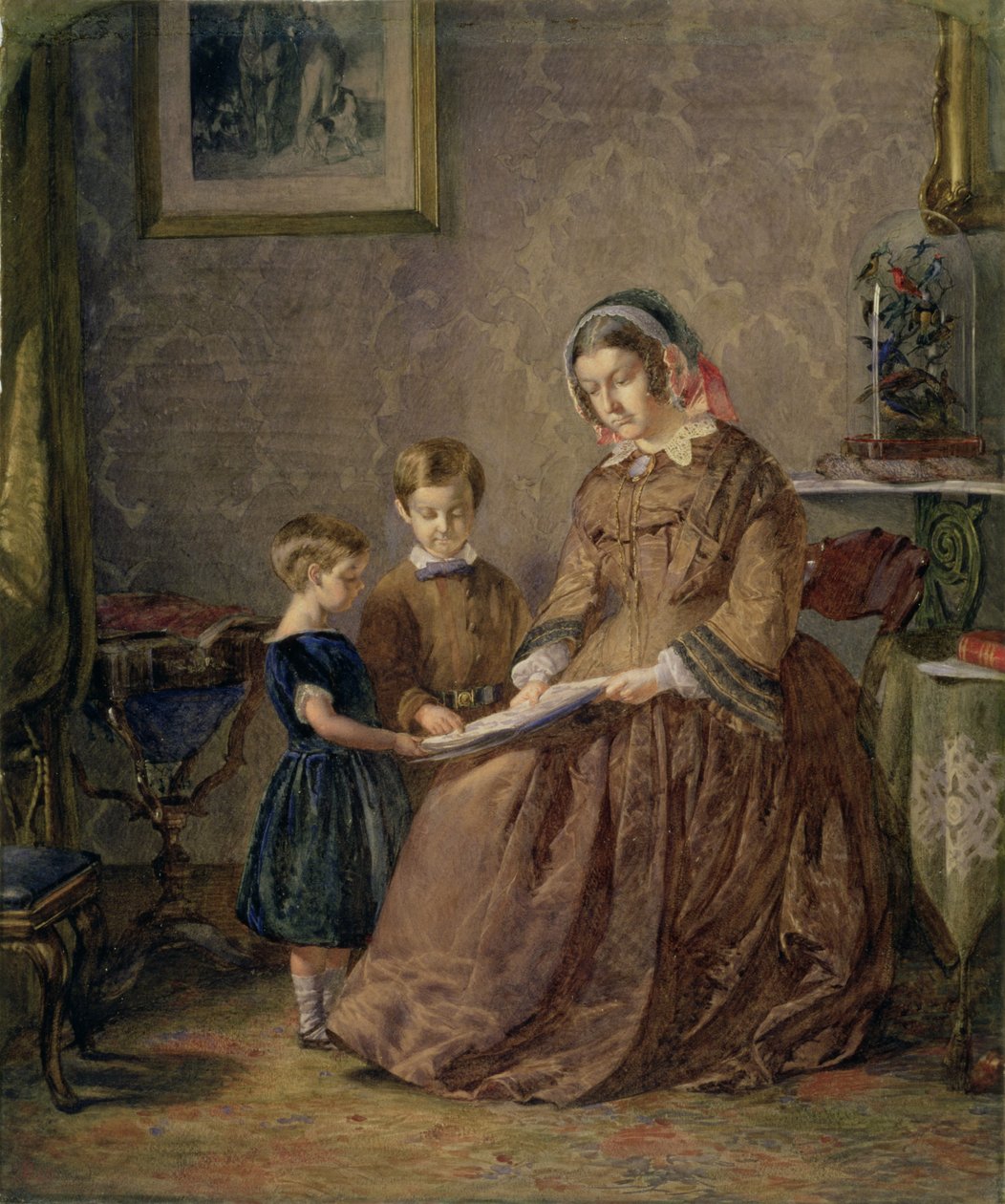 Läslektionen, 1855 av John Dawson Watson