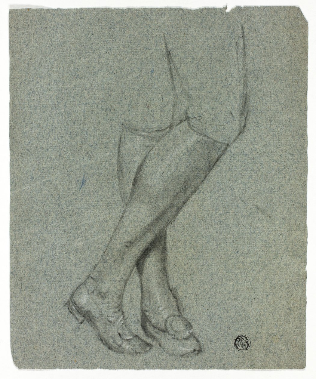 Korsade ben på stående figur av John Downman