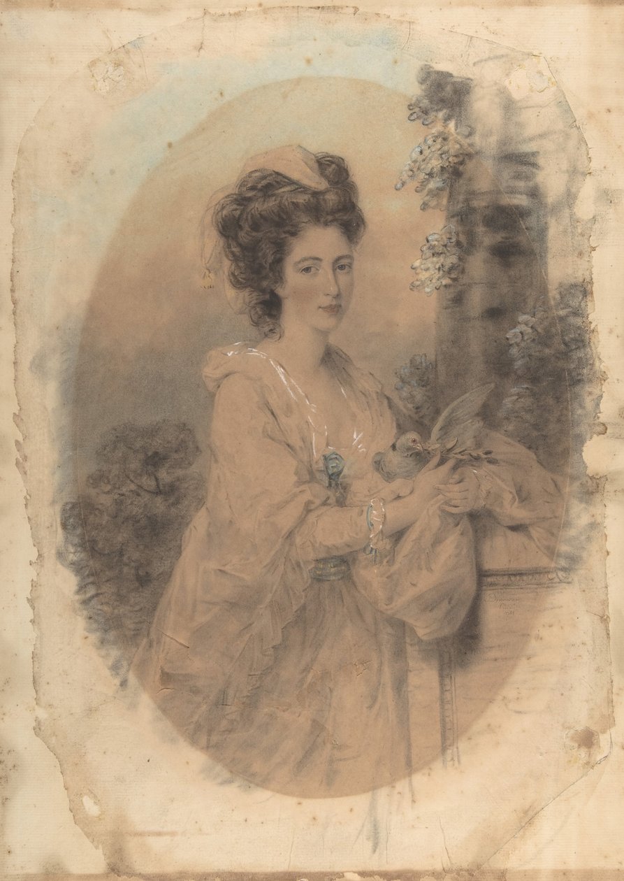 Isabella Hunter, kusin till konstnären, 1781. av John Downman