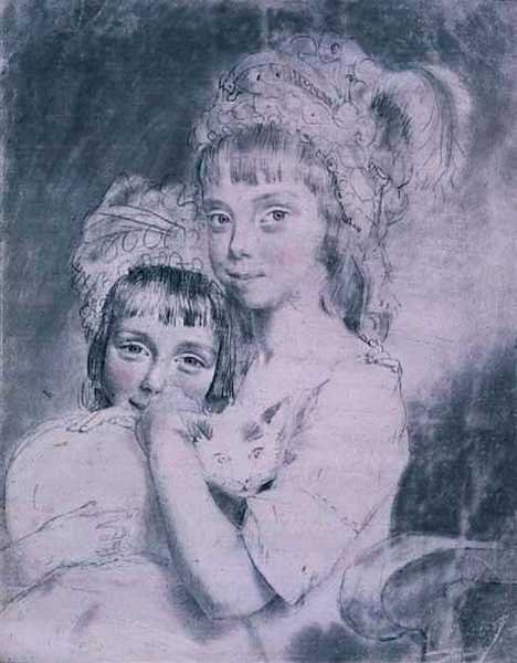 No.1843 The Two Miss Comparts av John Downman