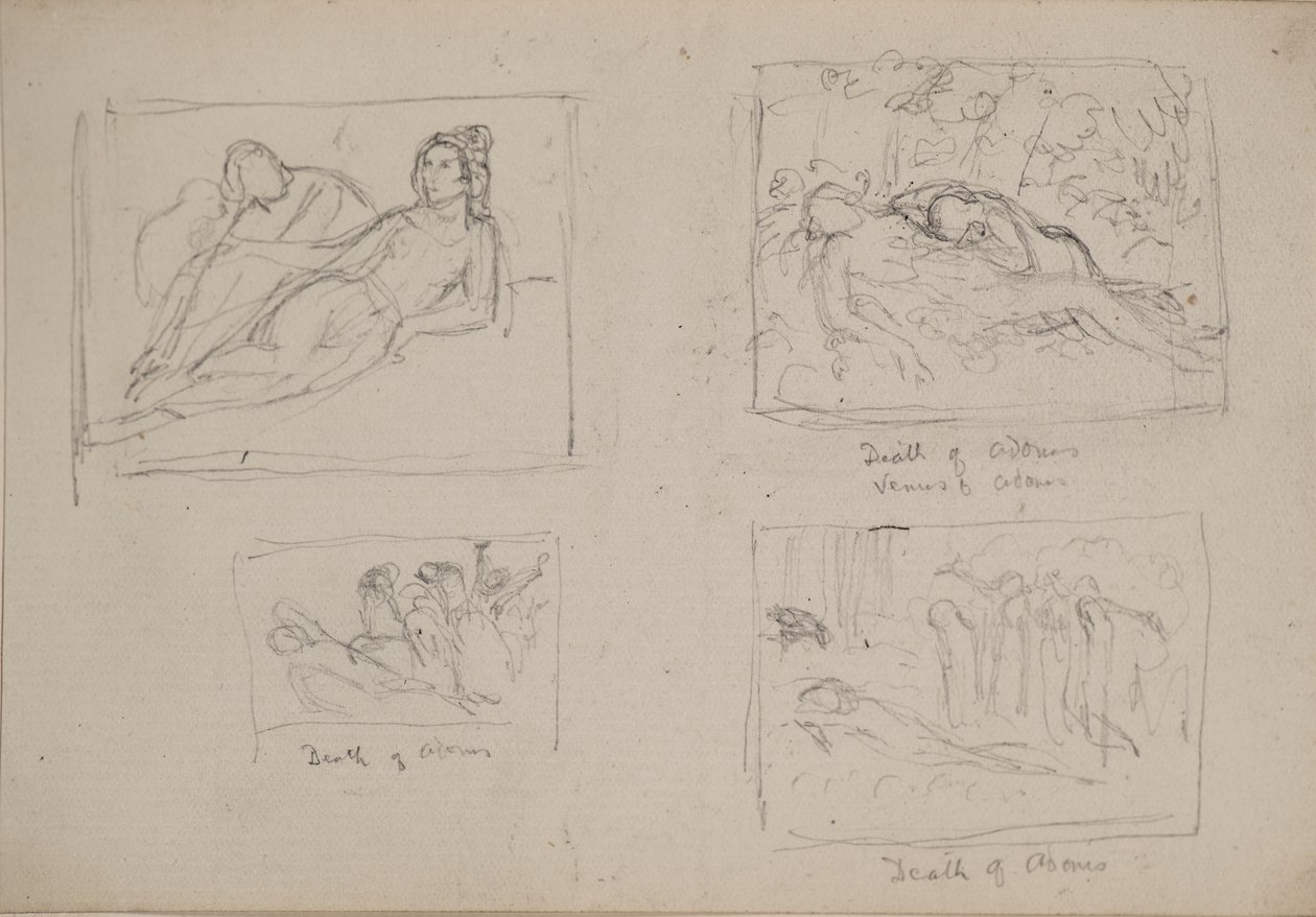 Adonis död (penna) av John Duncan