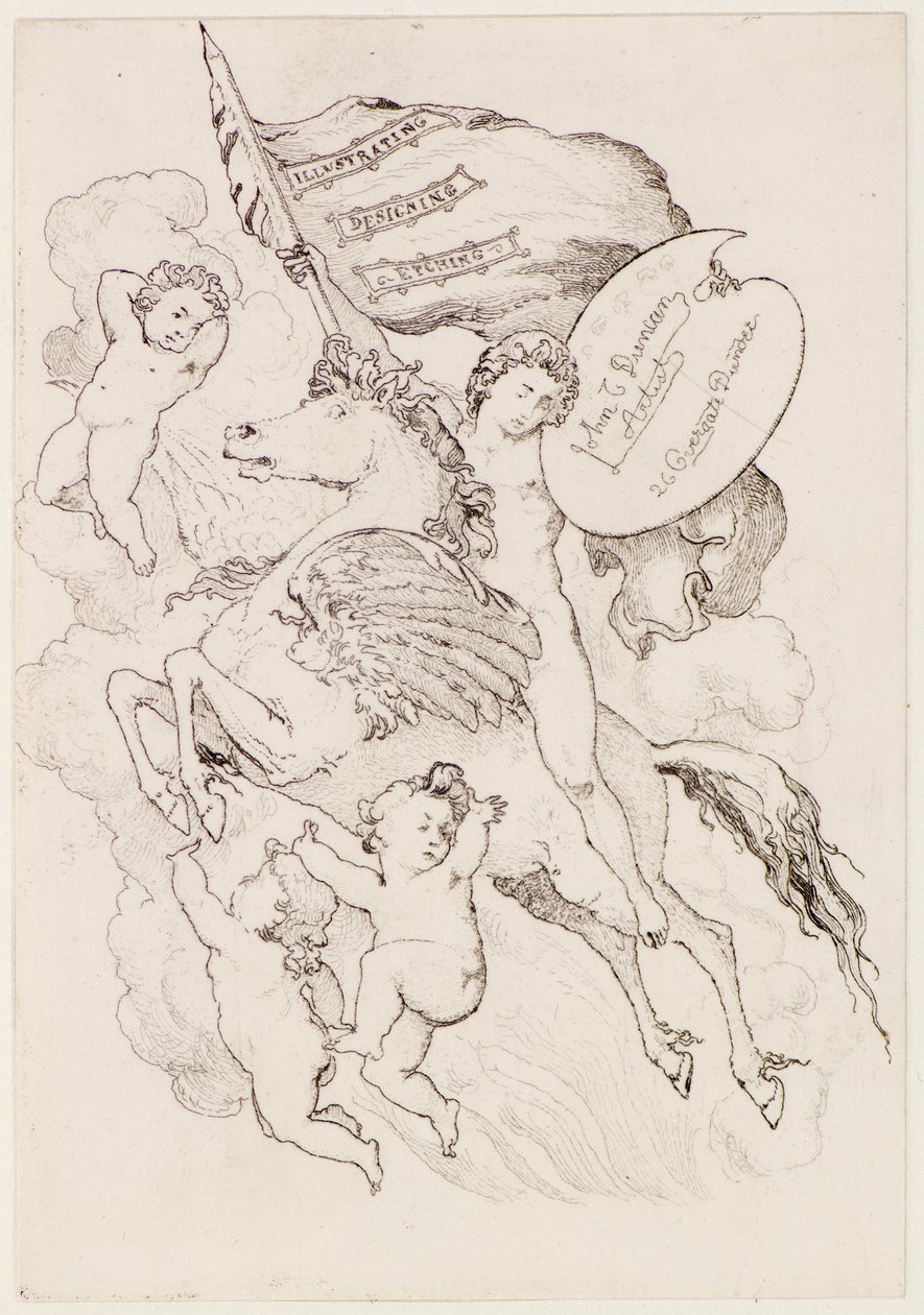Flygande häst (etsning) av John Duncan