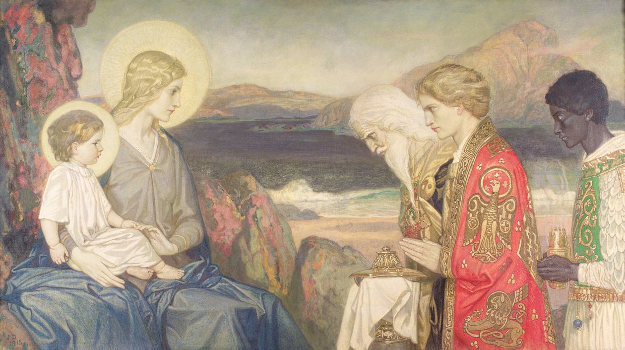 The Three Magi, 1915 (tempera på duk) av John Duncan