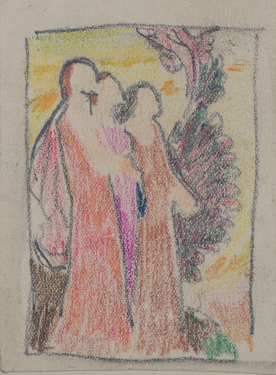 Untitled [Tre figurer] (penna) av John Duncan