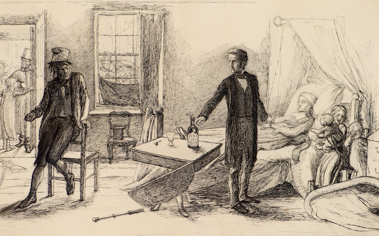 Dryck av John Everett (attr.to) Millais