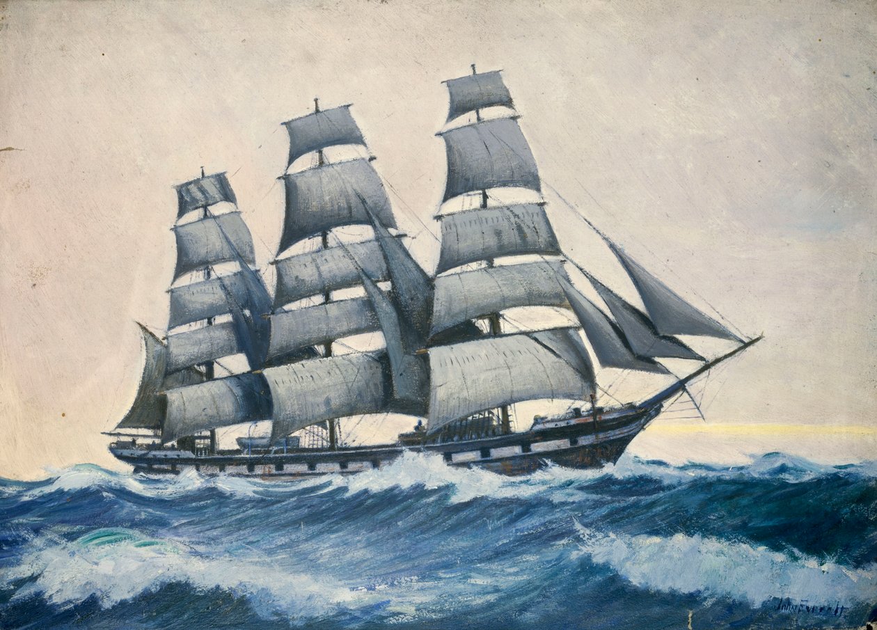 Havslandskap, ca 1876-1949 (olja på papper) av John Everett