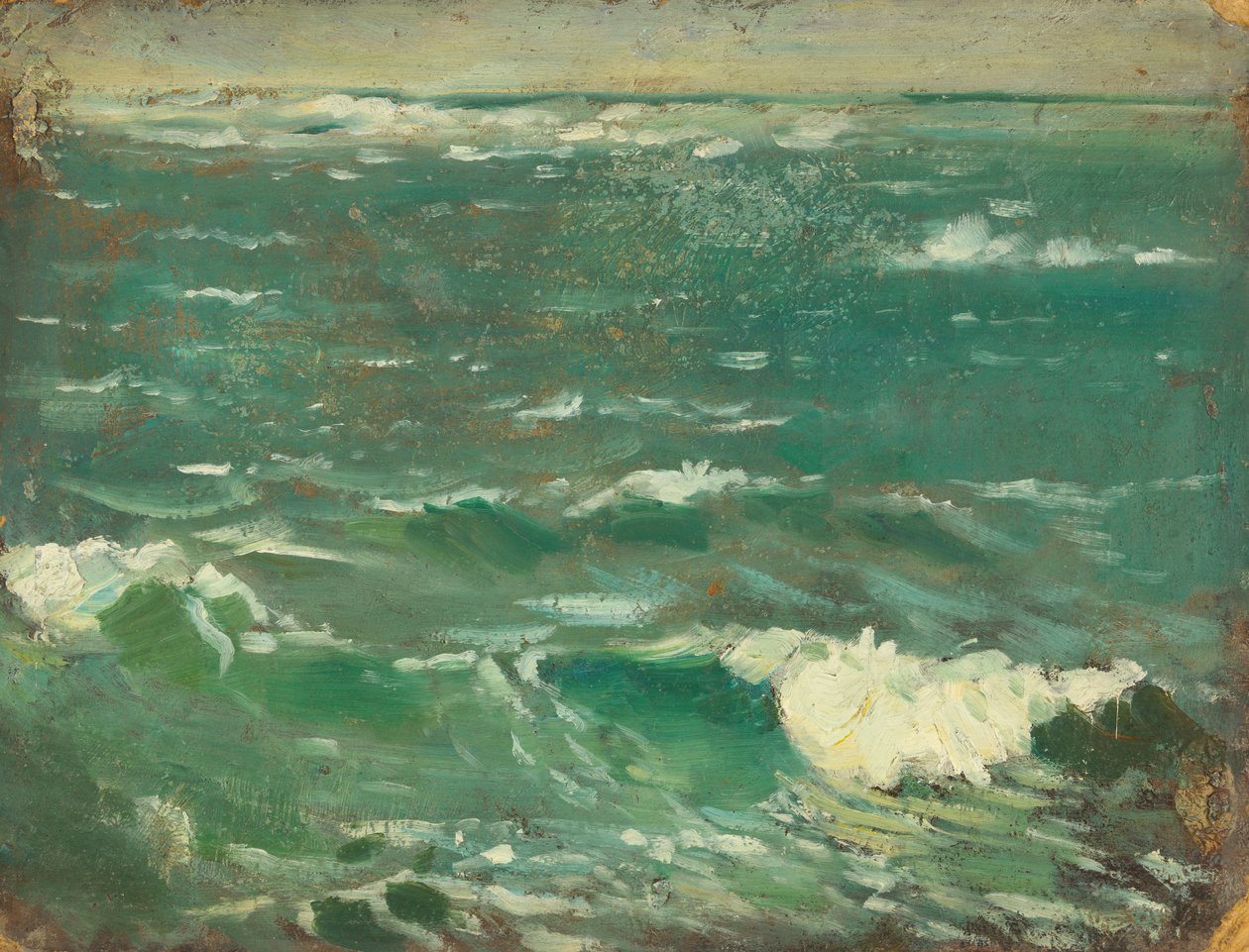 Havslandskap, ca 1909 (olja på massakartong) av John Everett