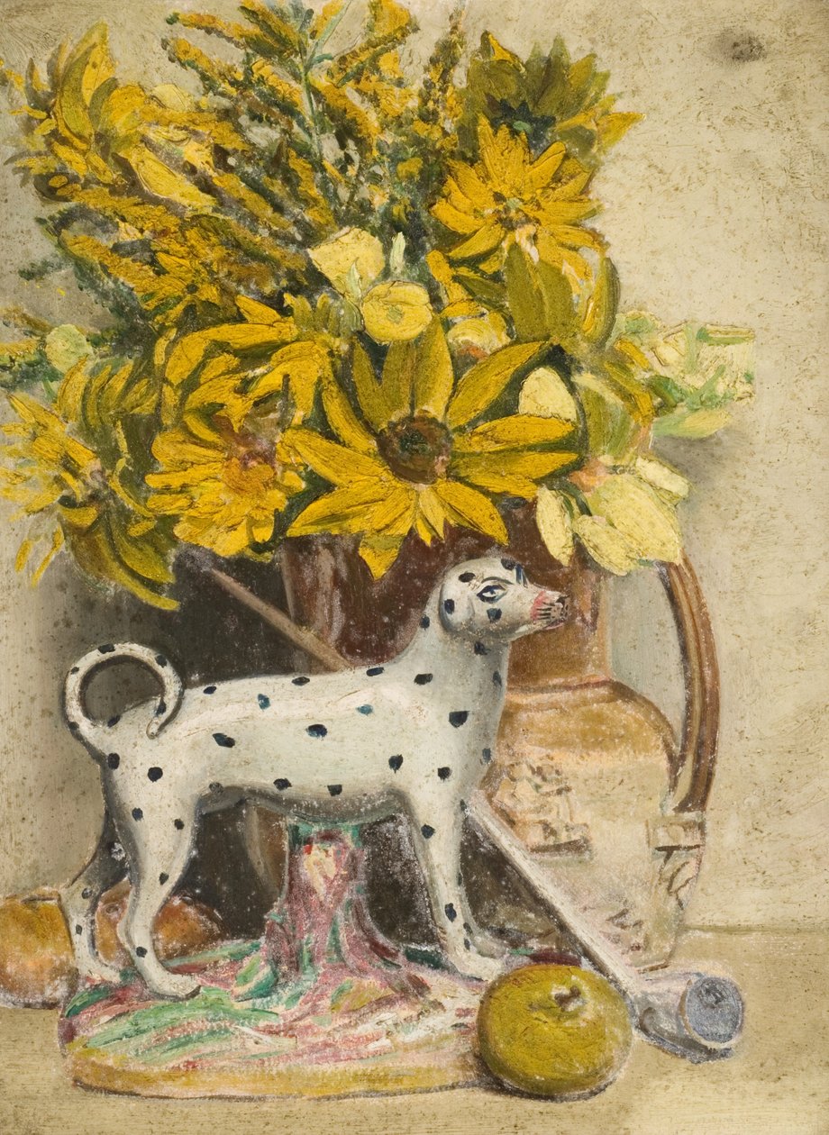 Stilleben (fläckig hund) (olja ombord) av John Everett