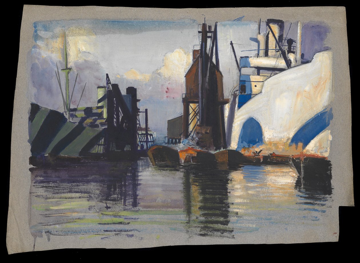 Utsikt över en hamn av John Everett