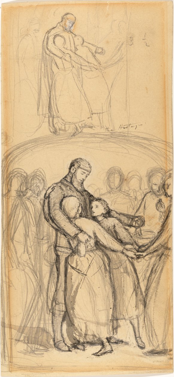 En studie för "The Ransom" av John Everett Millais