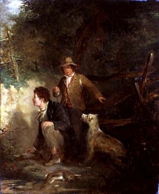 Pojkar på kanin (olja på duk) av John Everett Millais