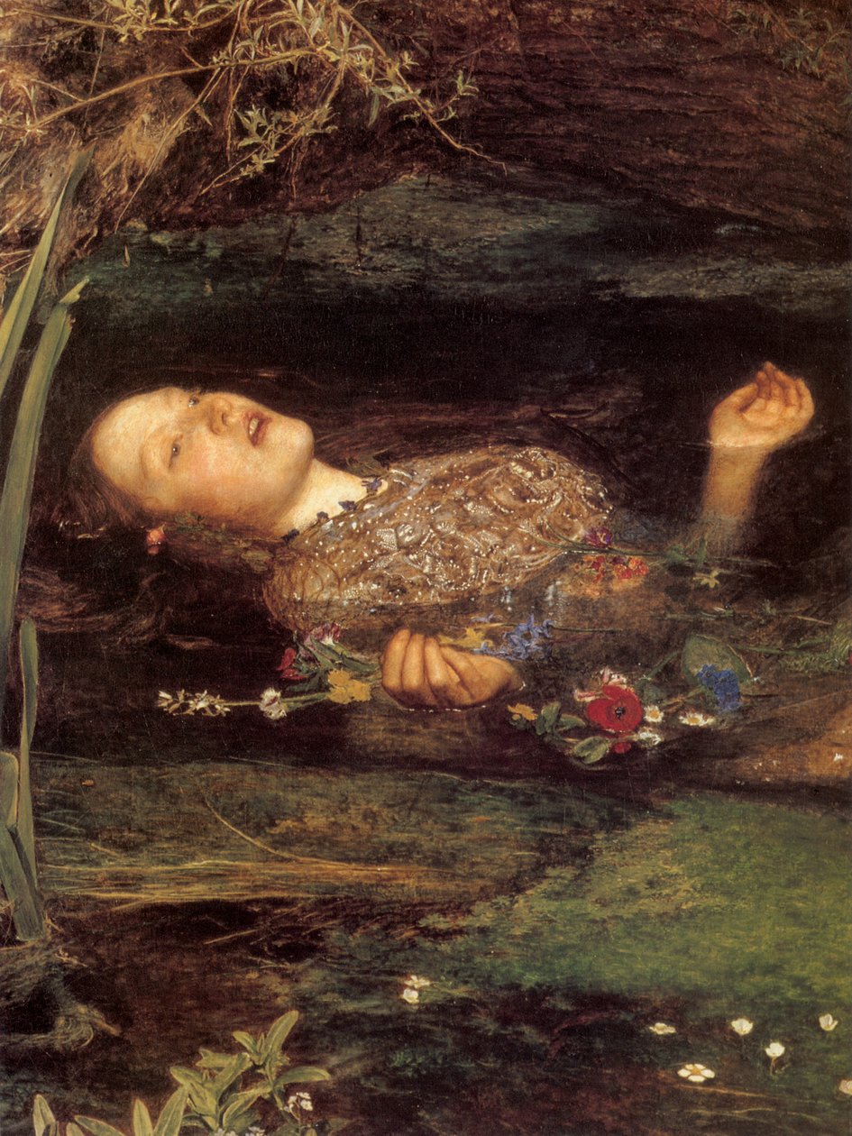 Ophelia, detalj av John Everett Millais