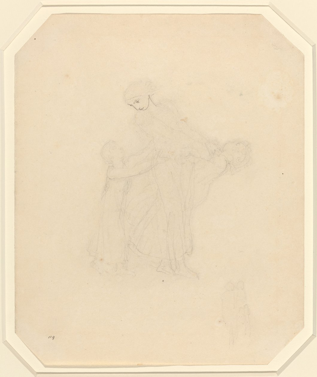 Vuxen och två barn av John Flaxman