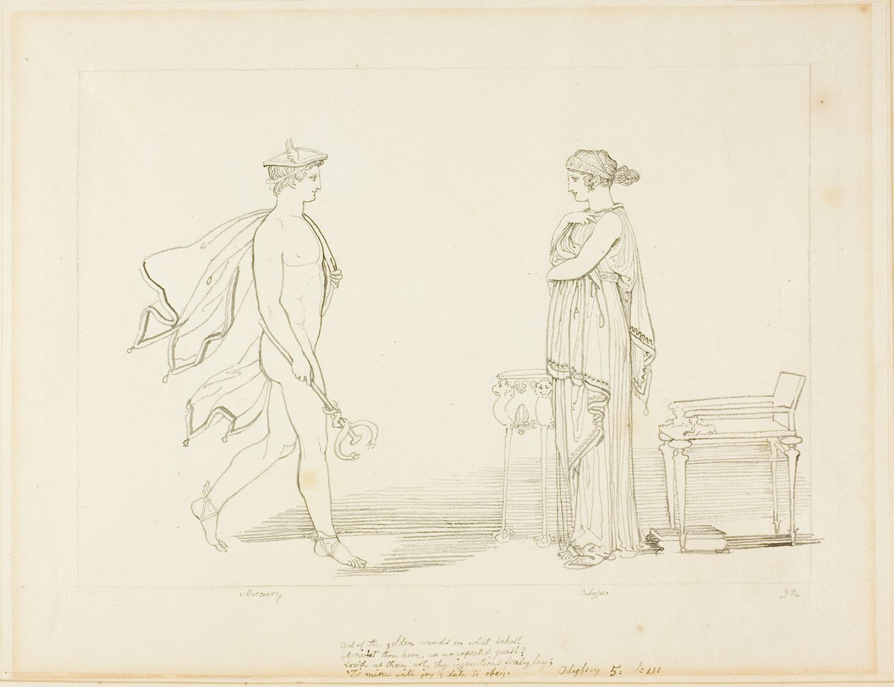 Mercury och Calypso av John Flaxman