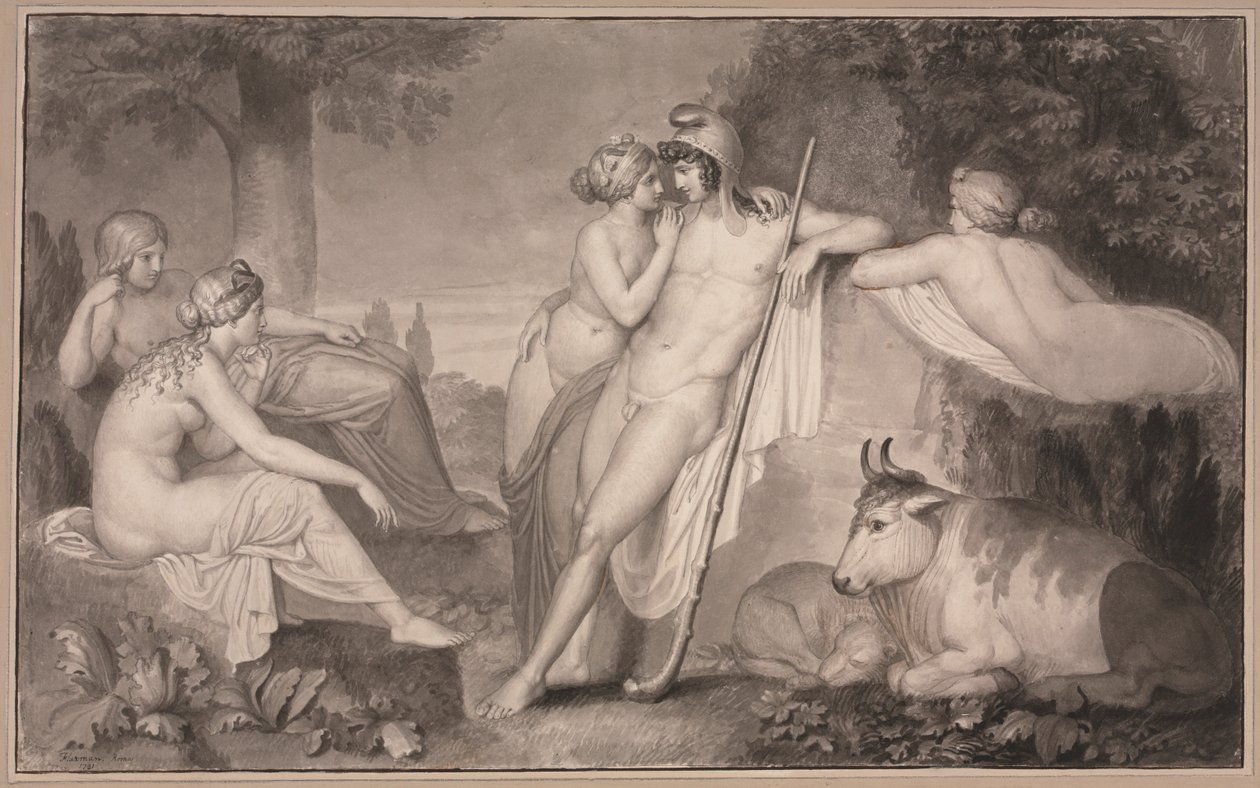 Paris och Oenone av John Flaxman