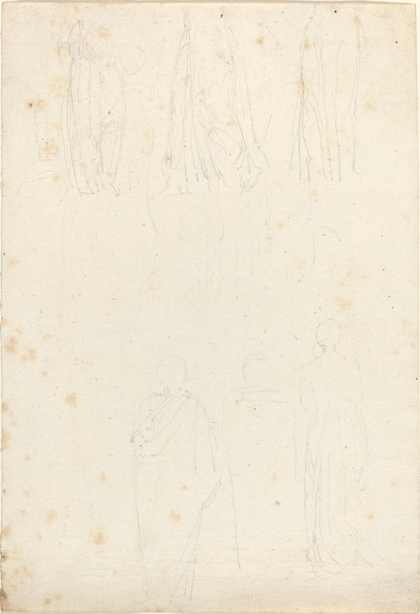 Ark med studier av klädda figurer av John Flaxman
