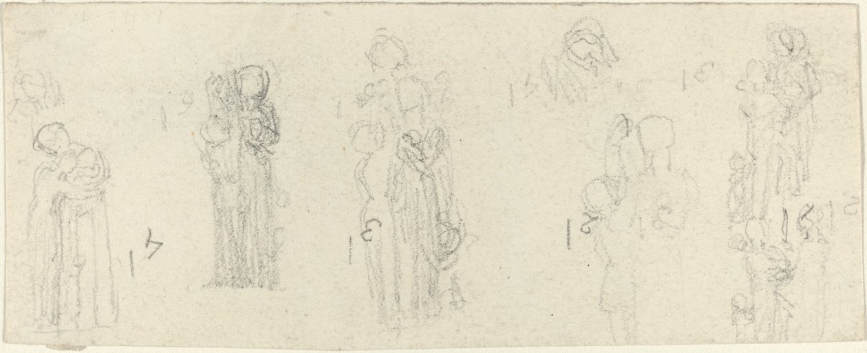 Studieblad [recto and verso] av John Flaxman