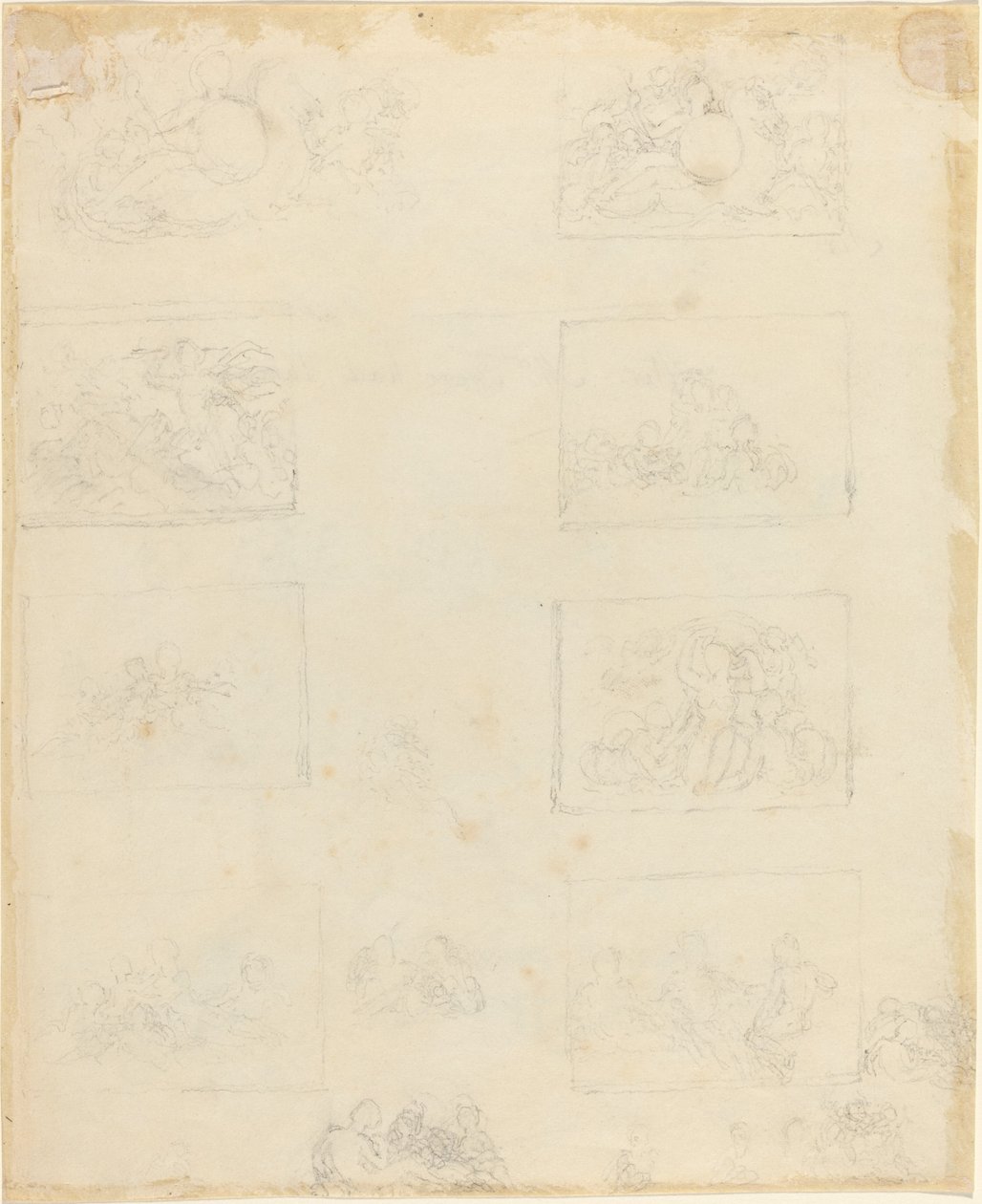 Studieblad [recto and verso] av John Flaxman