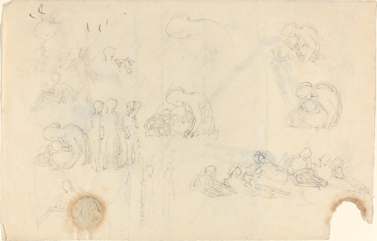 Studieblad [recto and verso] av John Flaxman