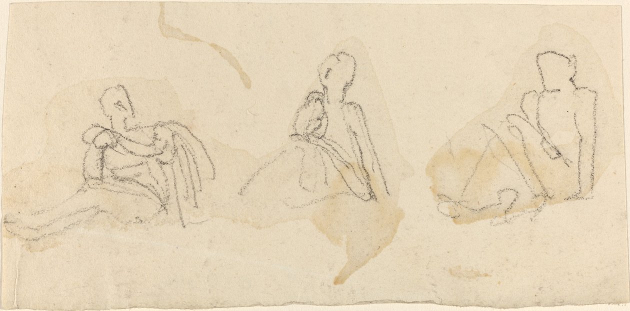 Tre sittande figurer av John Flaxman