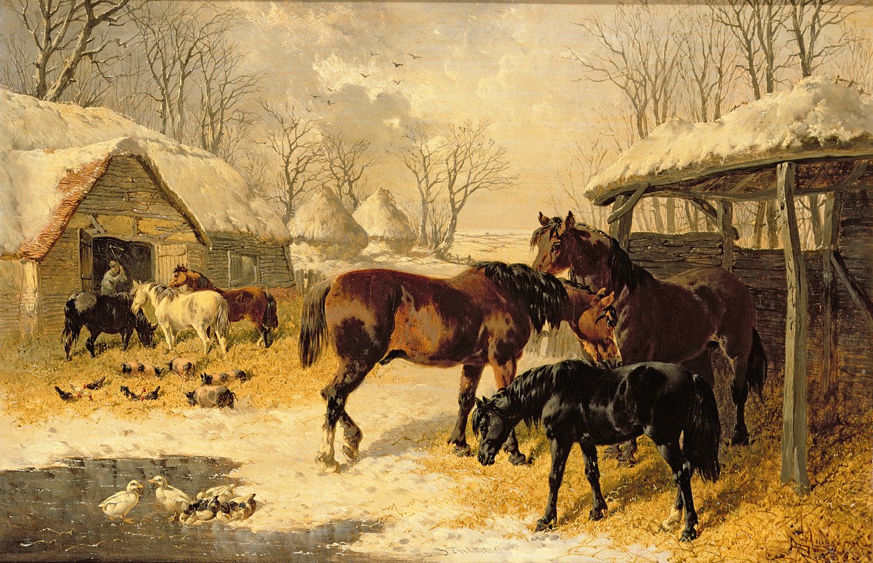 En gård på vintern av John Frederick Herring Junior
