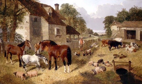 Farmyard Scene (olja på duk) av John Frederick Herring Jnr