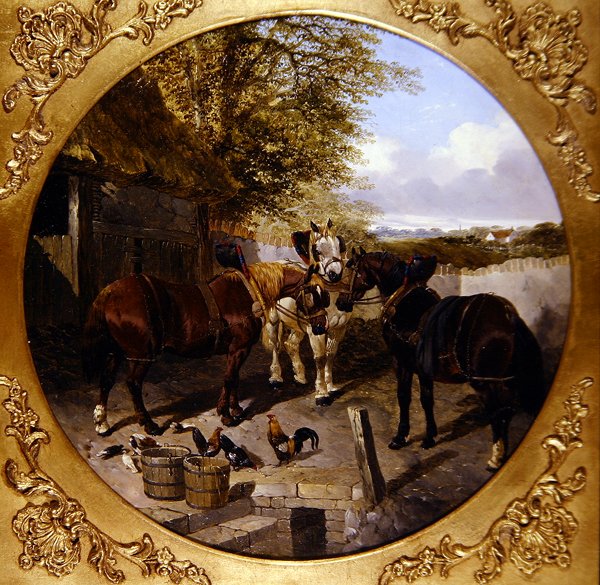 Stableyard (olja på duk) av John Frederick Herring Jnr