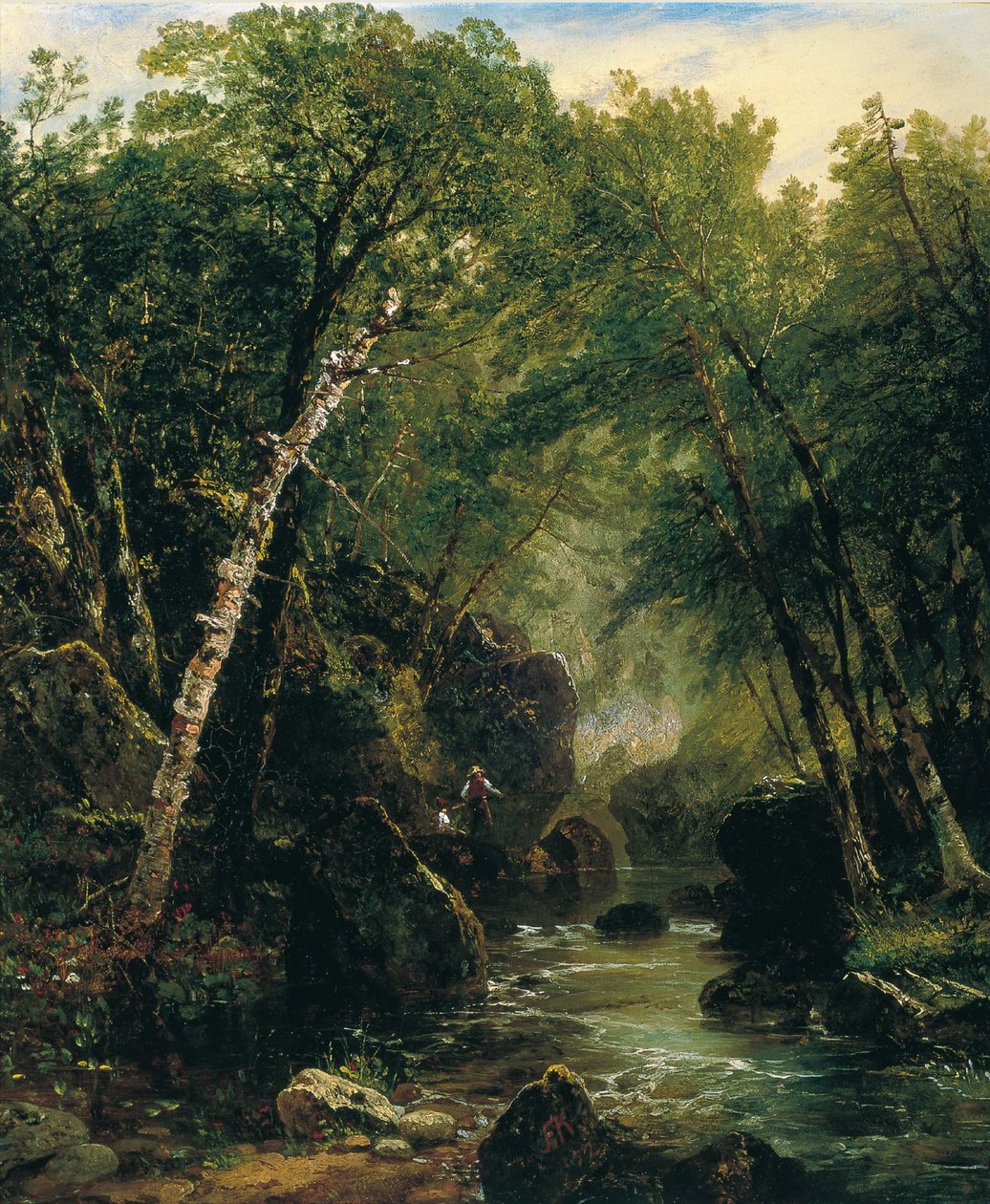 Öringfiskare av John Frederick Kensett