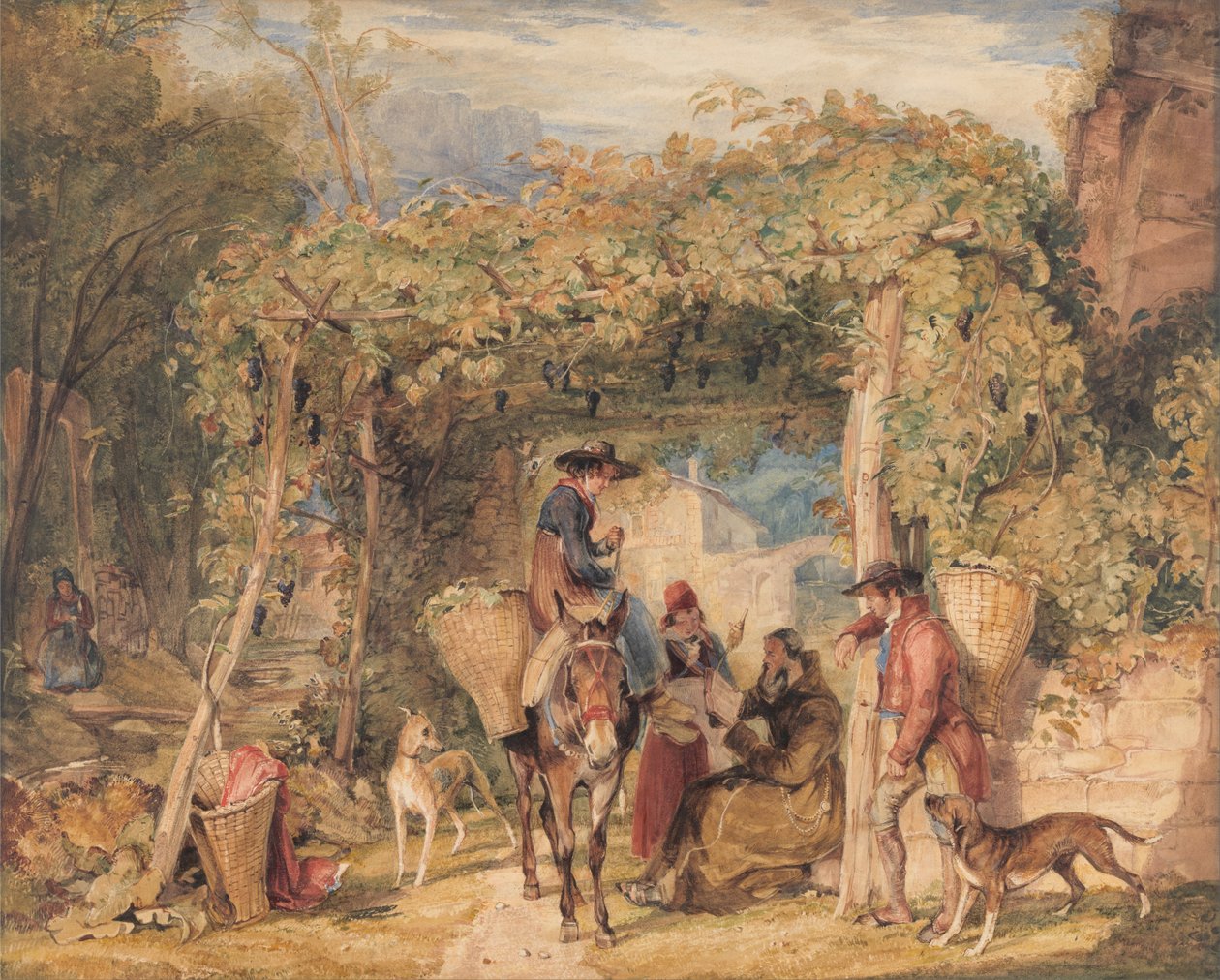 Figurer och djur i en vingård av John Frederick Lewis