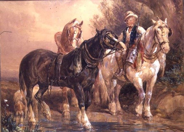 Pojke och vagnhästar av John Frederick Tayler