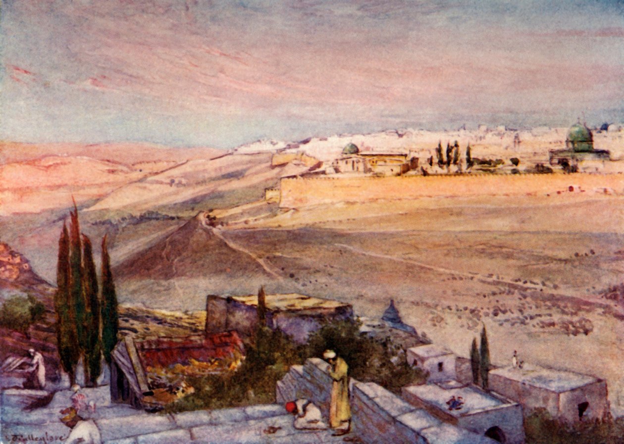 Soluppgång från Oljeberget, 1902. av John Fulleylove