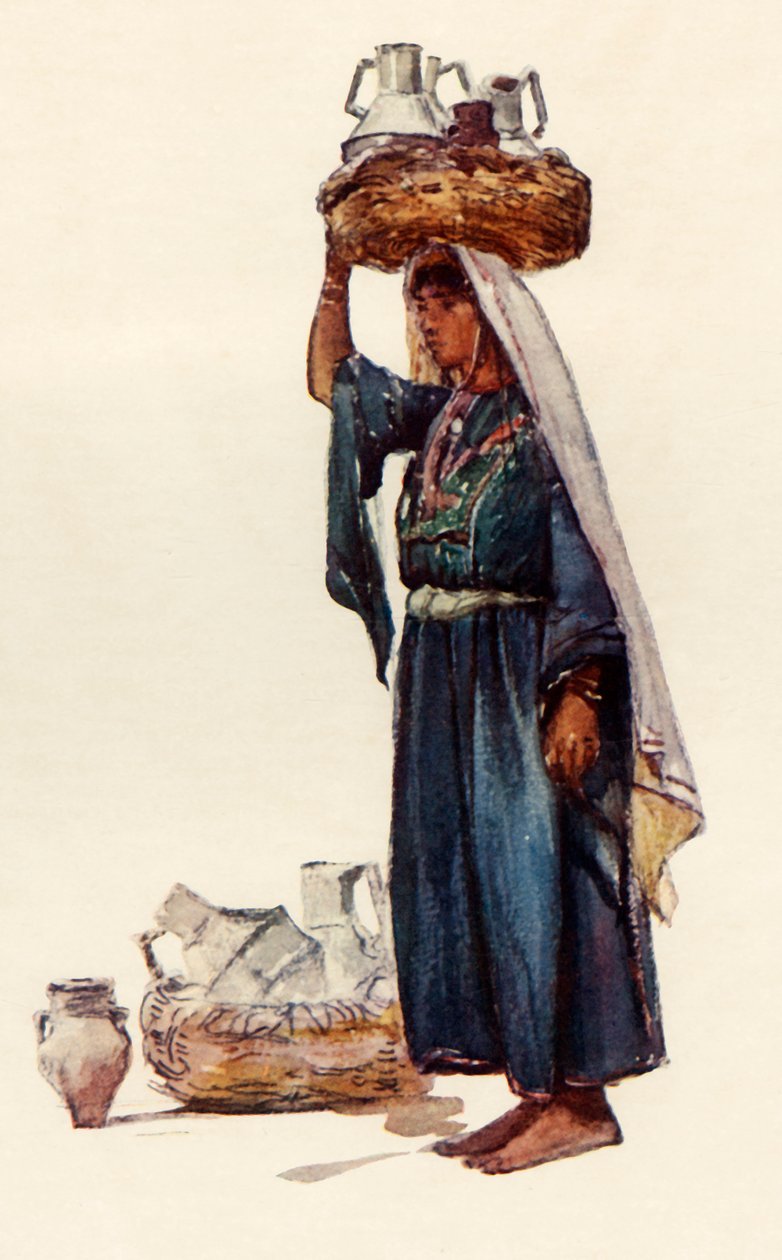 Syrisk bonde med mjölkkärl, 1902. av John Fulleylove