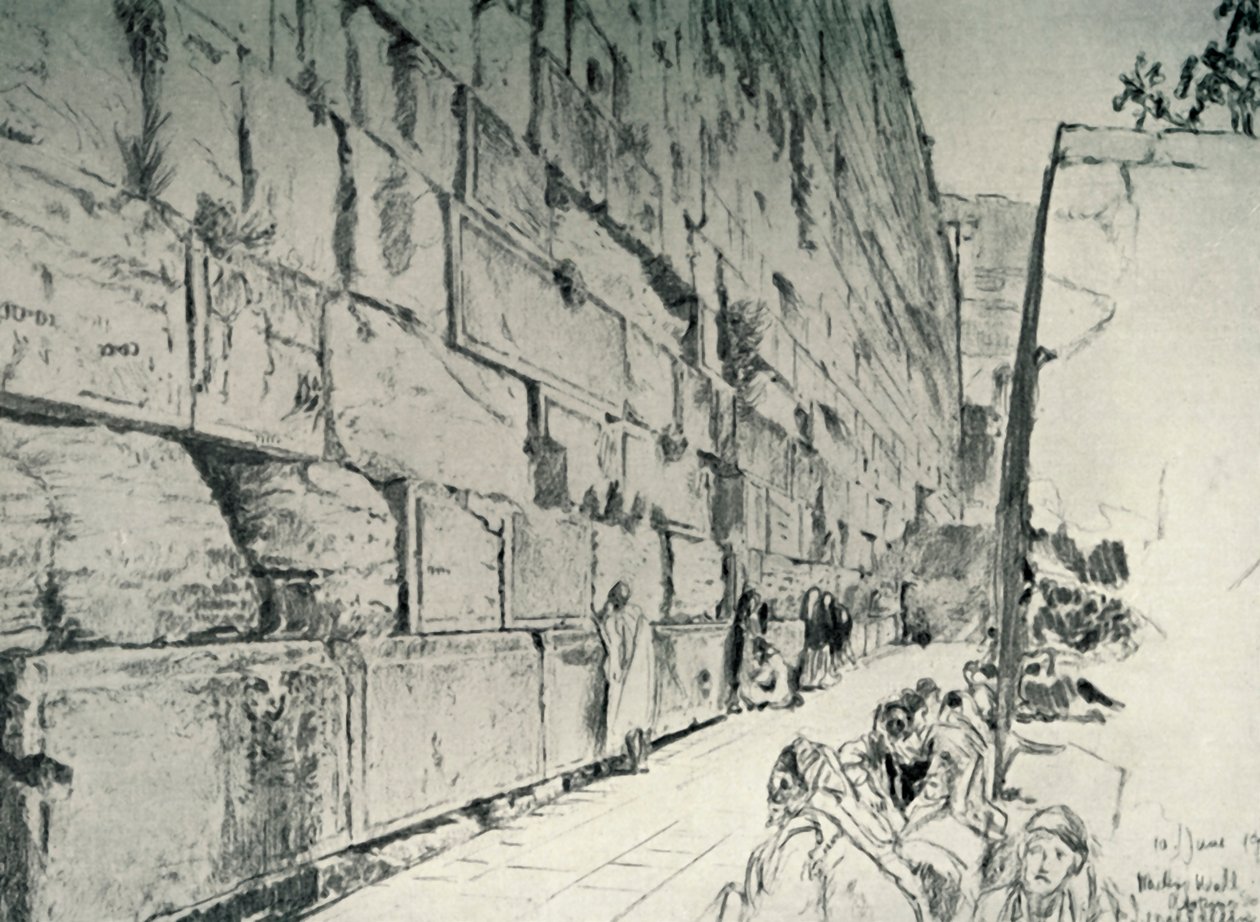 Klagoplatsens mur, 1902. av John Fulleylove