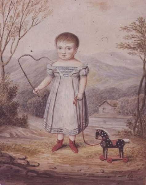 Flicka med en leksakshäst av John Gadsby Chapman