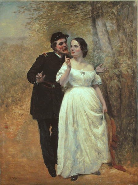 Uppvaktning (olja på duk) av John George Brown