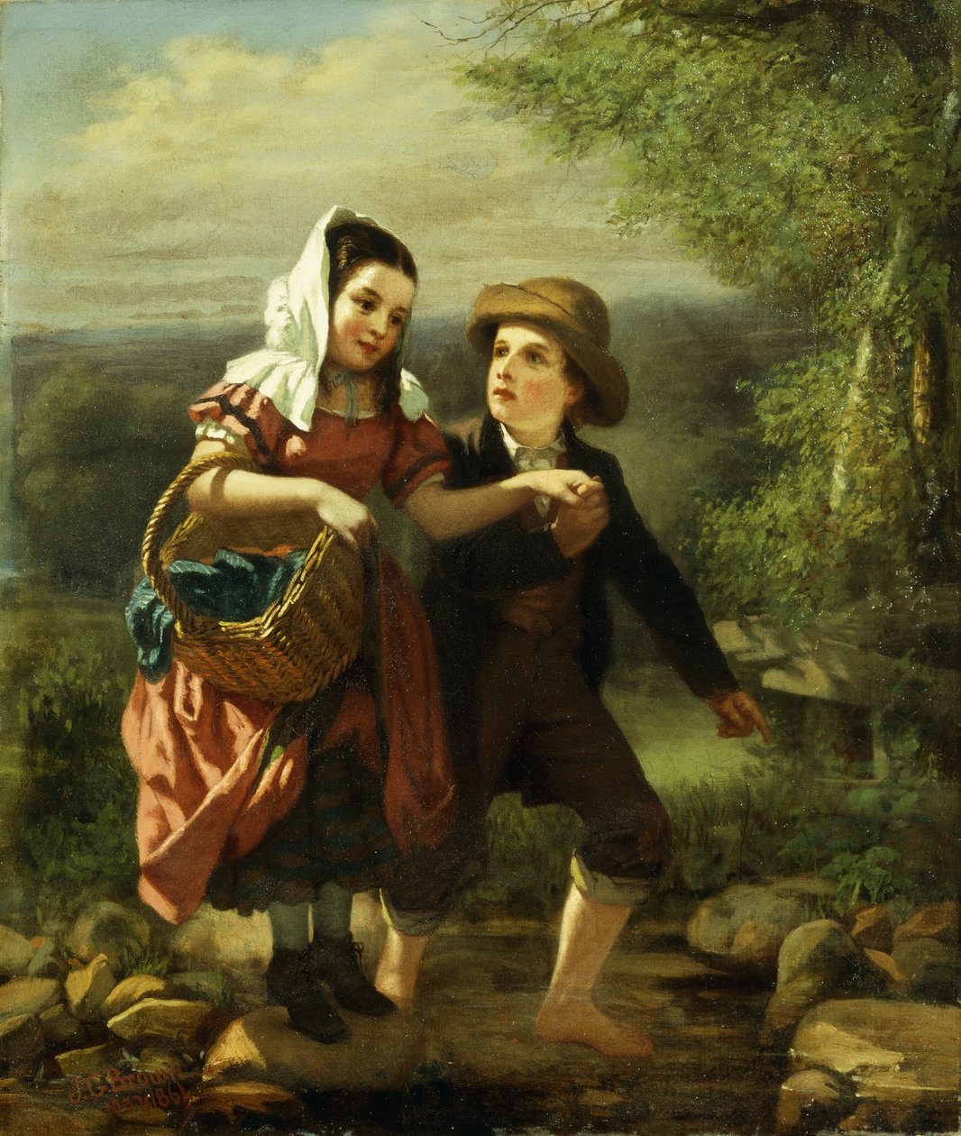 Picknicken, 1861 av John George Brown