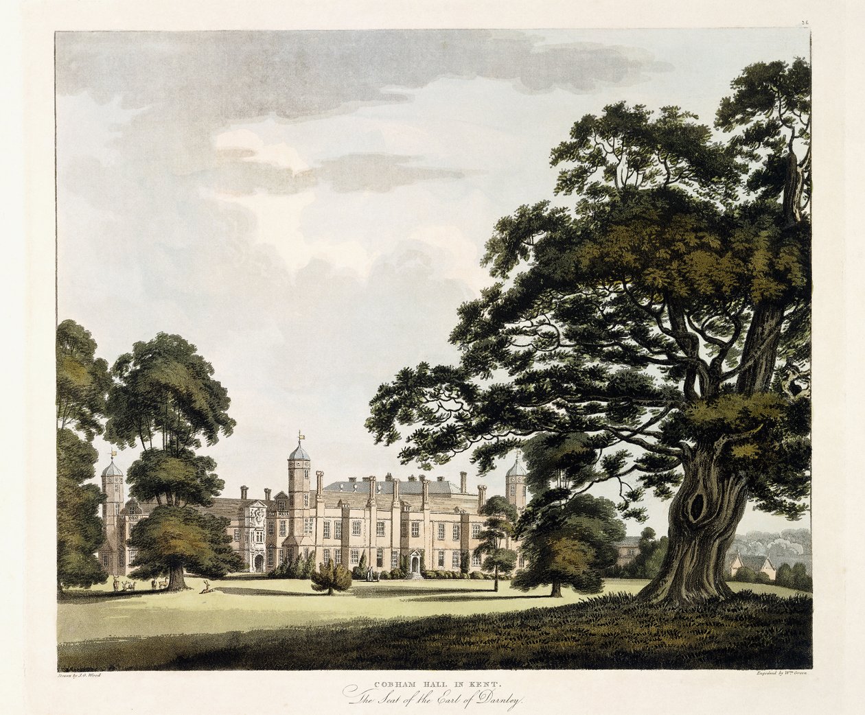 Cobham Hall i Kent, 1800 av John George Wood
