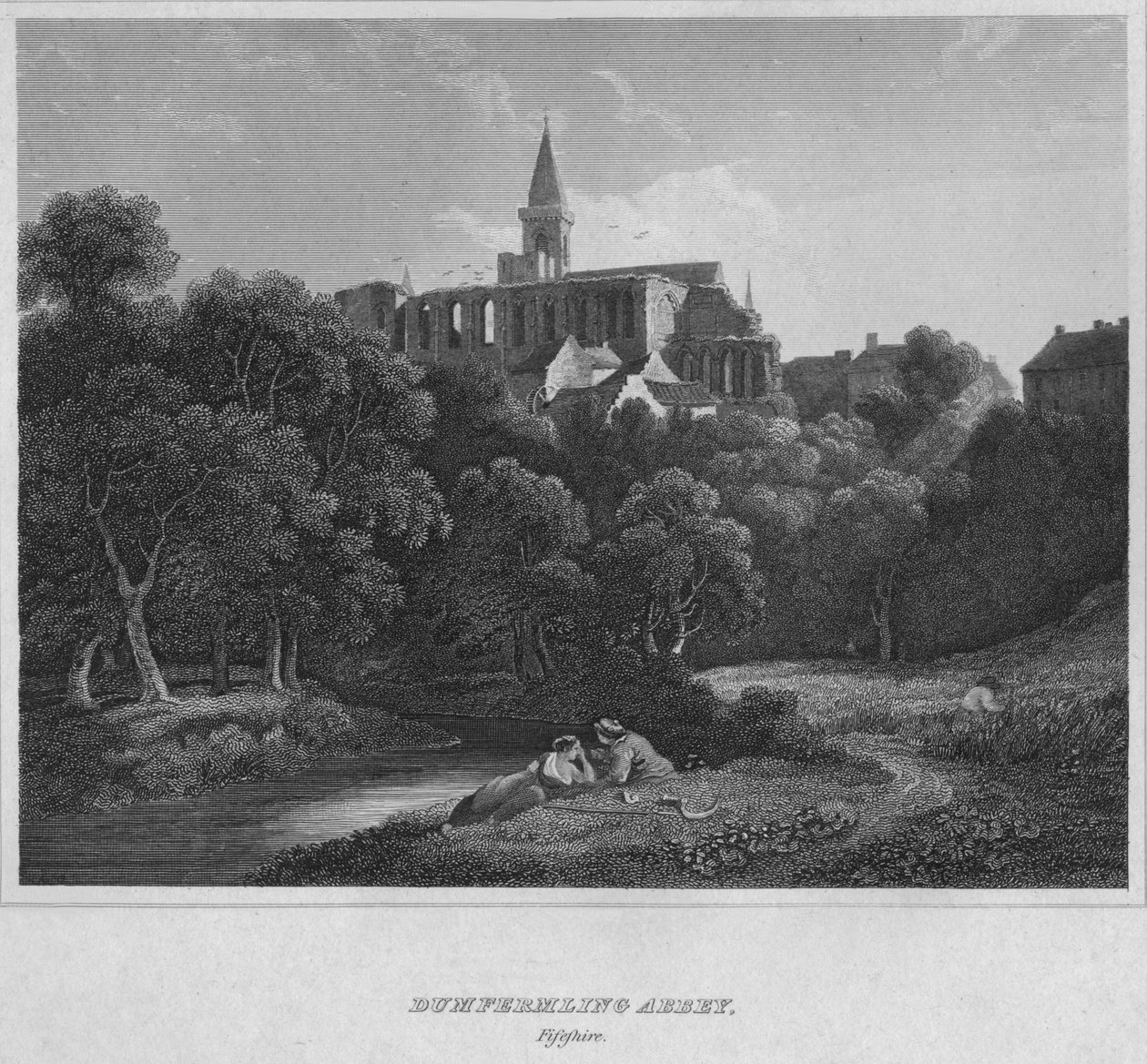 Dunfermline Abbey, Fifeshire, 1814 av John Greig