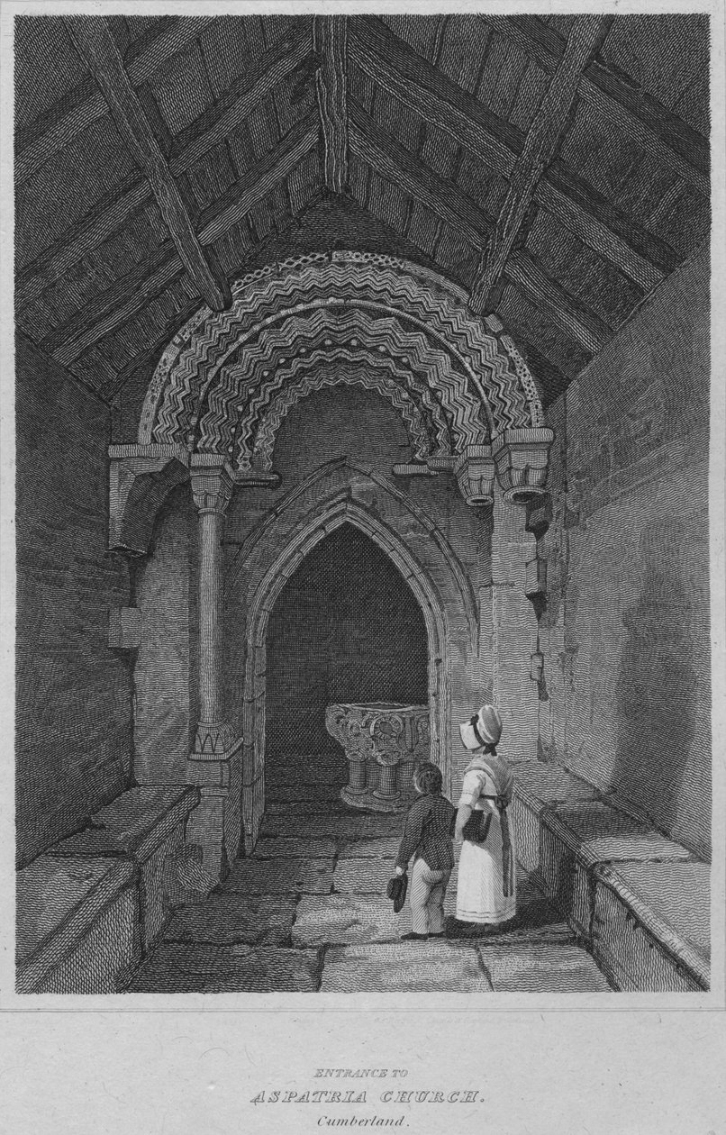 Ingången till Aspatria Church, Cumberland, 1814 av John Greig