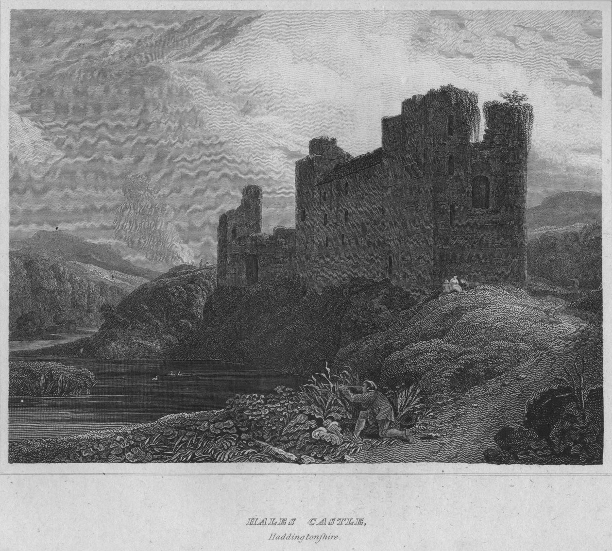 Hales Castle, Haddingtonshire, 1814 av John Greig