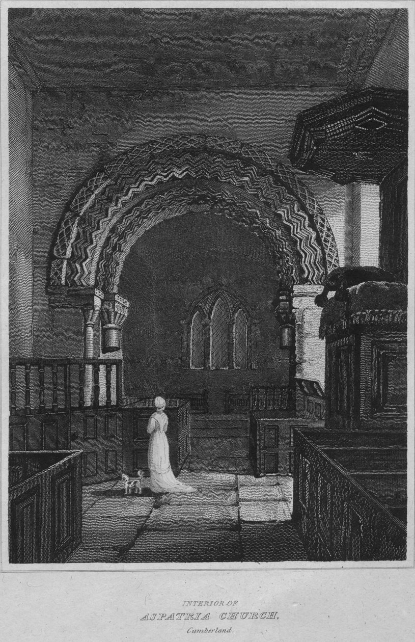 Interiör av Aspatria Church, Cumberland, 1814 av John Greig
