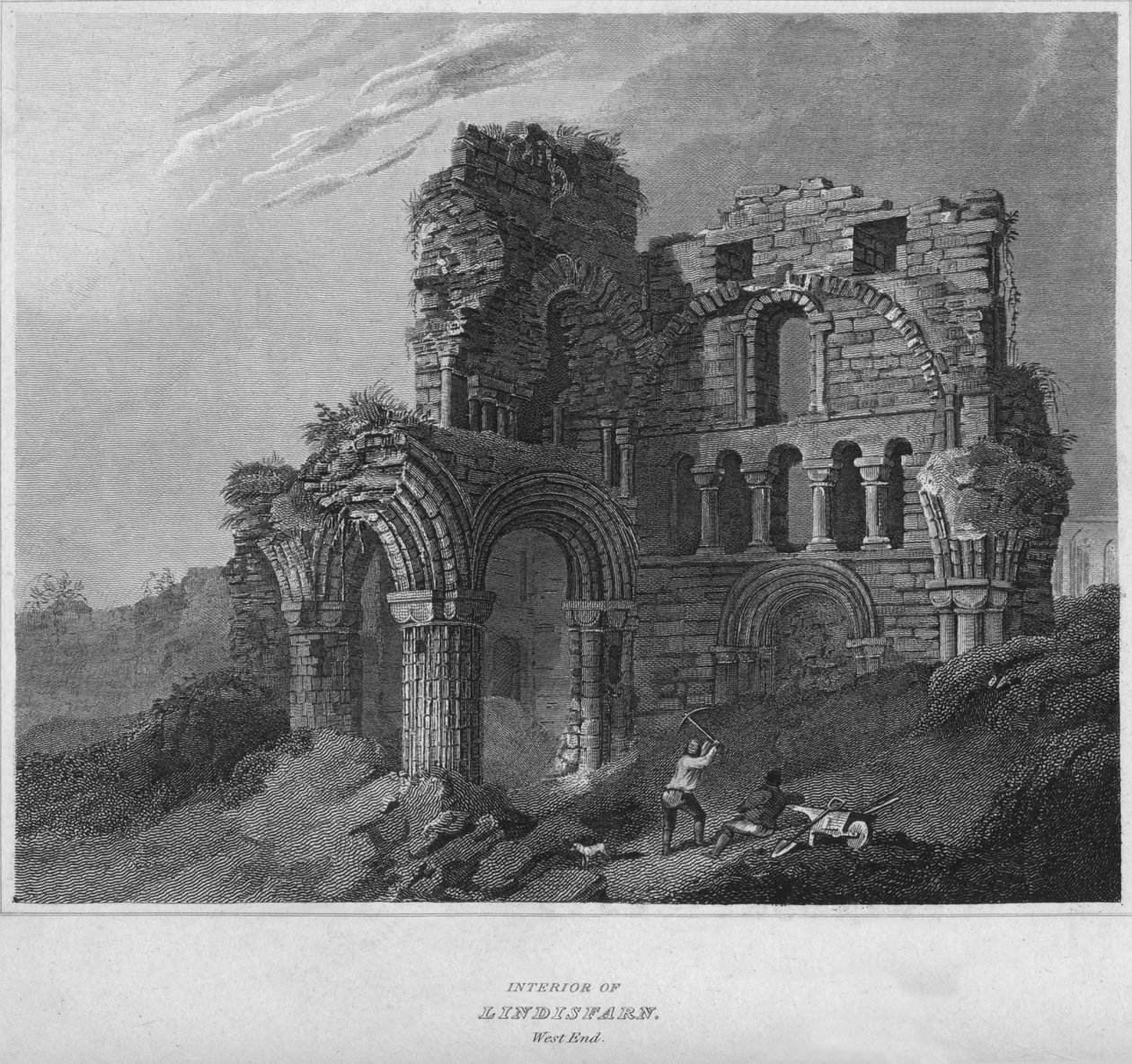 Interiör av Lindisfarn. West End, 1814 av John Greig
