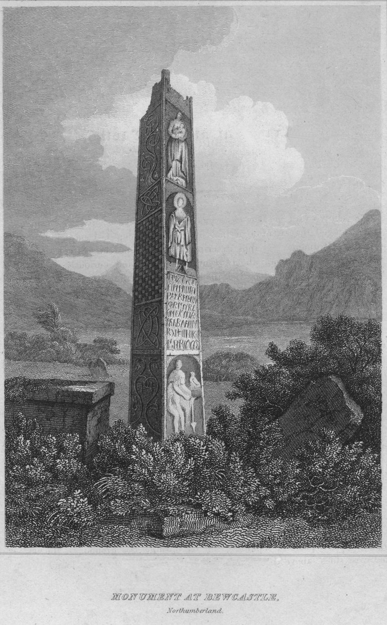 Monument i Bewcastle. Northumberland, 1814 av John Greig