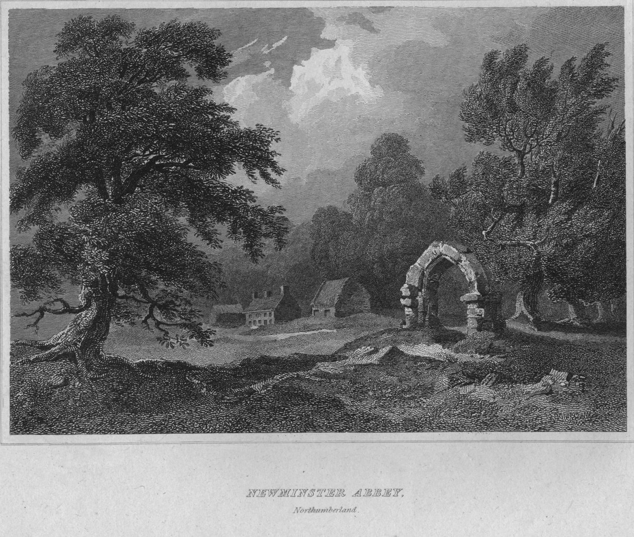 Newminster Abbey, Northumberland, 1814 av John Greig
