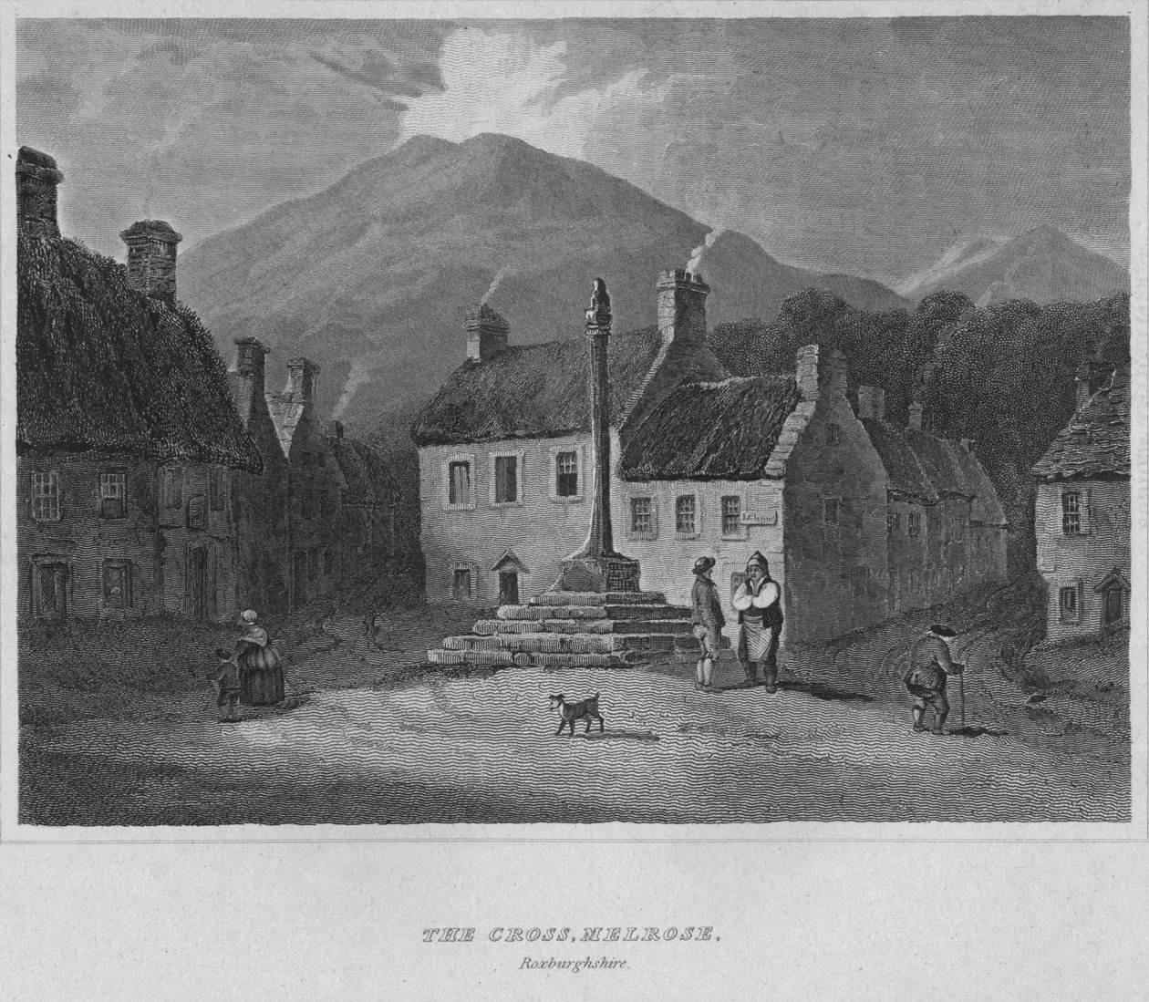 The Cross, Melrose, Roxburghshire, 1814 av John Greig