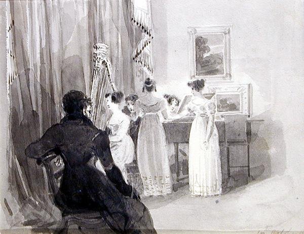 En musikalisk kväll (bläck på papper) av John Harden