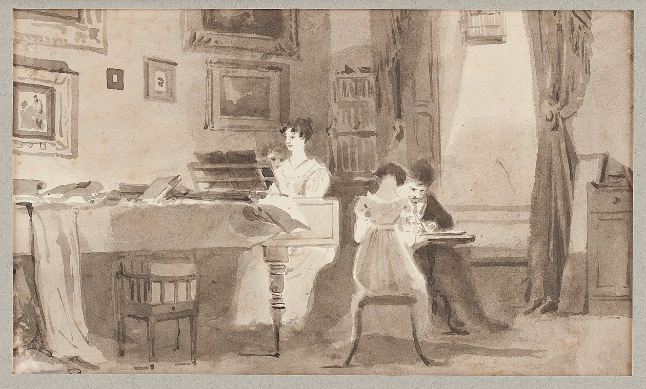 Eneo la ndani, 1826 (wc kwenye karatasi)swed av John Harden